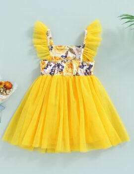 A23101 – Vestido Amarillo Floreado – 3A