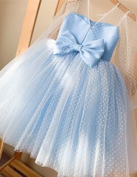 A23838 – Vestido Azul Claro Manga Larga Frozen – 4A