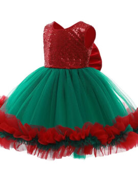 A24210 – Vestido Navidad Rojo Y Verde – 18M