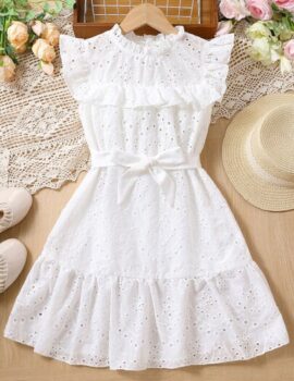 A25508 – Vestido Blanco Bordado – 8A
