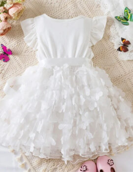 A25825 – Vestido Blanco Algodon En La Parte Superior – 2A