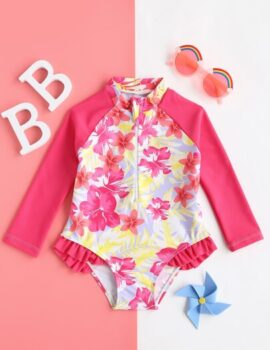 A26310 – Traje De Baño Manga Larga Fucsia – 12M