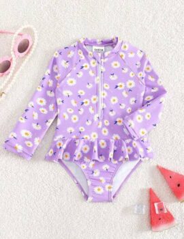 A26308 – Traje De Baño Smanga Larga Morado  – 18M