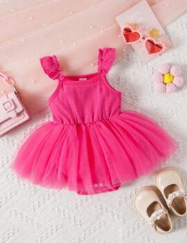 A26390 – Vestido Fucsia Con Tull – 6M