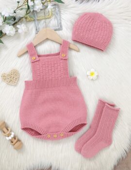 A26676 – Jumper Rosado Con Gorro Y Medias – RN