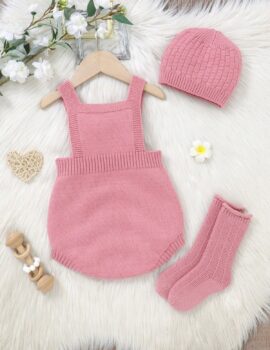 A26676 – Jumper Rosado Con Gorro Y Medias – RN