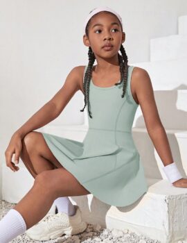 A26915 – Vestido Verde Con Short Deportivo – 9A