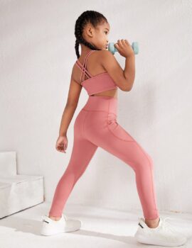 A27074 – Conjunto Rosado Top Y Pantalon Deportivo – 8A