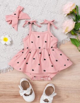 A27662 – Vestido Rosado Con Lunares Tipo Body – 6M