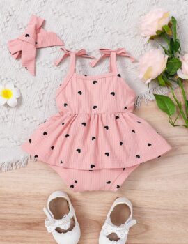 A27662 – Vestido Rosado Con Lunares Tipo Body – 6M