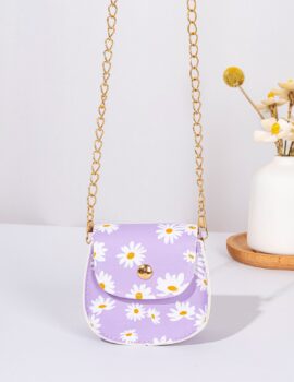 A27685 – Cartera Morada Con Flores Blancas – N/A