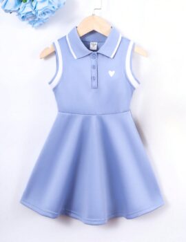 A28290 – Vestido Tipo  Polo Azul Claro – 6A