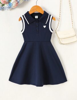 A28401 – Vestido Tipo Polo Azul Marino – 4A