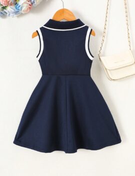 A28401 – Vestido Tipo Polo Azul Marino – 4A