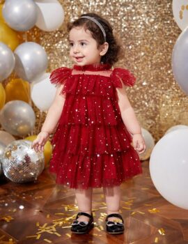 A28465 – Vestido Rojo Con Estrellas – 3A