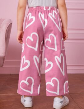 A28646 – Pantalon Rosado Con Coraones Blancos – 5A